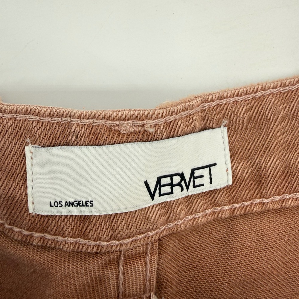 Vervet Los Angeles‎ Women's Medium Distressed Frayed Hem Denim Shorts Rust New - Picture 3 of 5